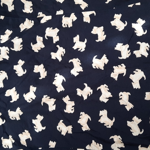 Vintage Scottie Dog Navy& Beige Ruffled Fitted Dress - Picture 3 of 6